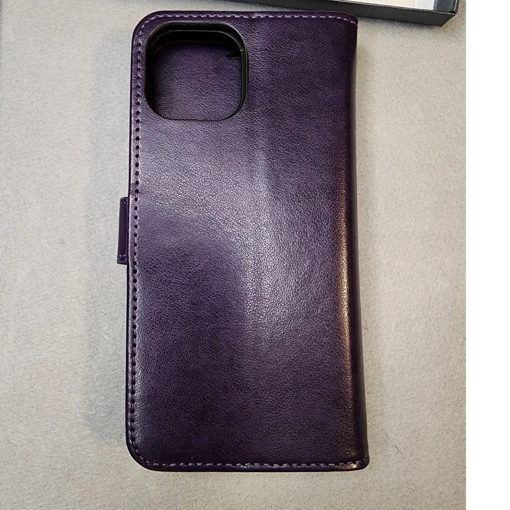 Monasay Wallet Case iPhone 14 6.1 Purple New RFID Blocking Folio Flip Cover